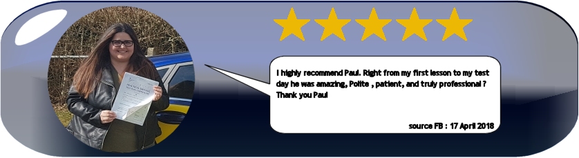 5 Star Review of Paul's 5 Star Driving Tuition